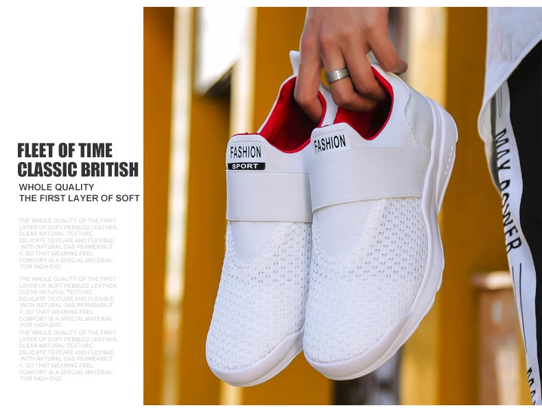 SOCONE/дышащие Прогулочные кроссовки; Мужская обувь Flyknit; спортивная обувь для занятий спортом; Мужская обувь без шнуровки для тенниса и кроссфита; кроссовки; 6-12