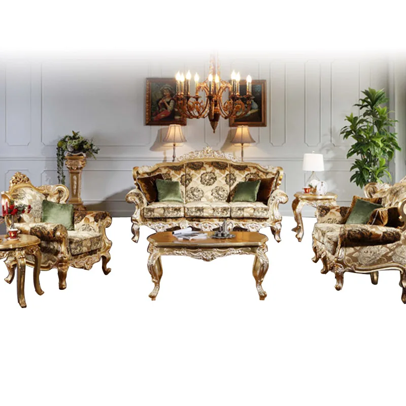 European-style Hand-carved Wood Classical Sofa Baroque single double triple combination of luxury living room | Мебель