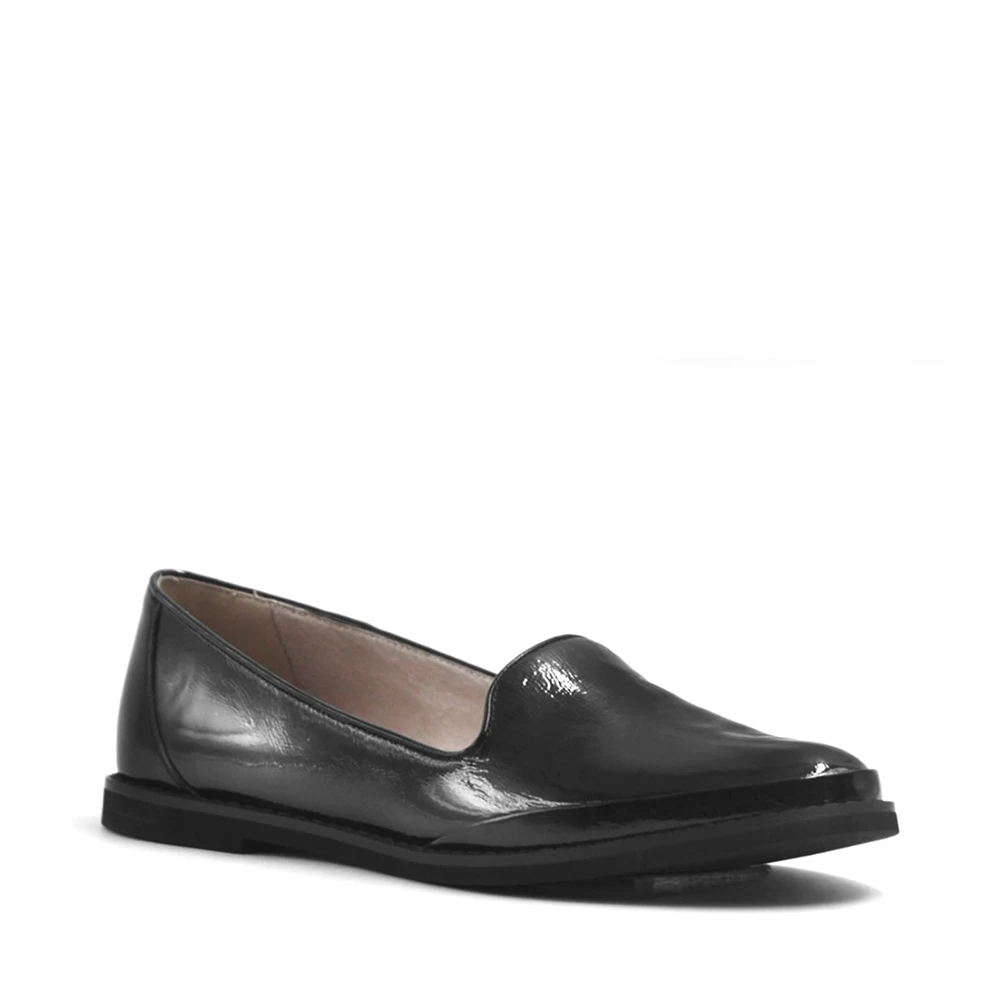 black Patent Leather BALLEI/Высококачественная женская обувь на плоской подошве ручной работы из натуральной кожи; мягкая обувь на низком каблуке в стиле ретро с круглым носком; белые элегантные повседневные женские мокасины; P5 - Цвет: black Patent Leather