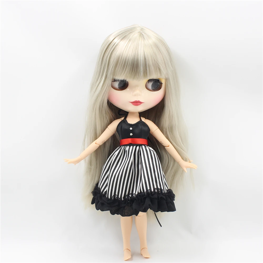 Nude 30cm blyth doll white skin silver long straight hair with bangs JOINT body ICY DIY bjd 1/6 fashion toys No.260BL8800 | Игрушки и