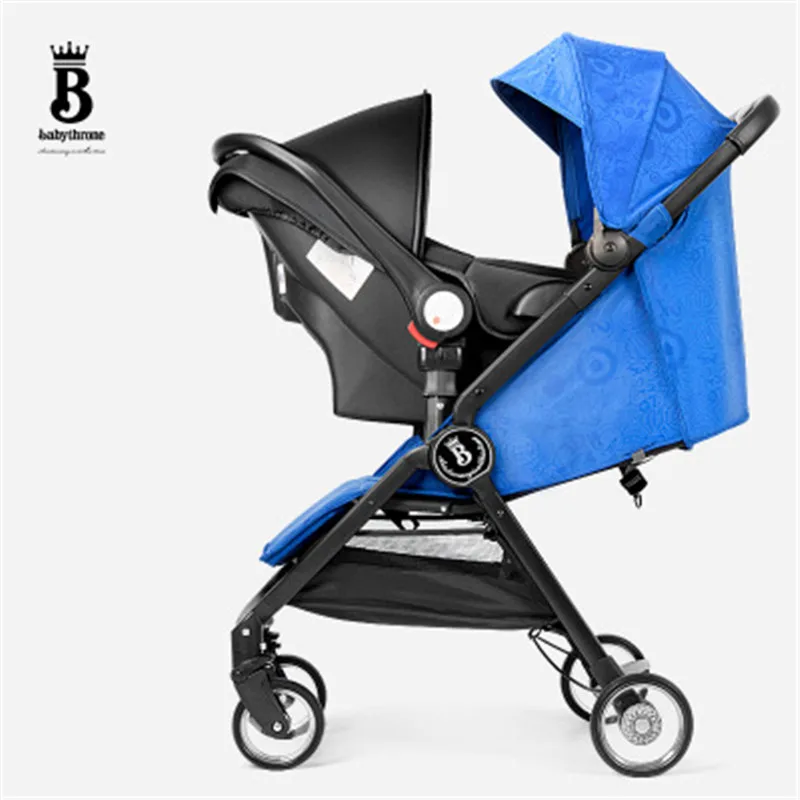 blue A black Новинка, 4 в 1, детская коляска для новорожденных, детское автокресло, детская корзина безопасности, переносная детская коляска, коляска для путешествий - Цвет: blue A black