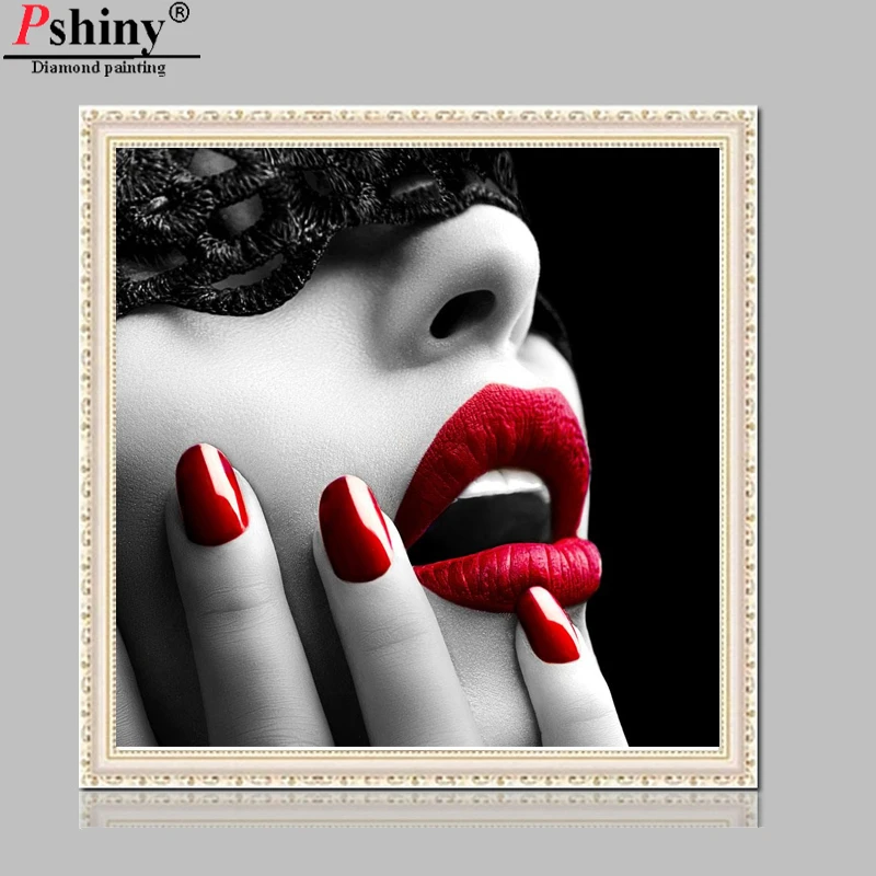 

Pshiny 5d DIY подарок Алмазная вышивка полностью круглая Стразы алмазная живопись сексуальные губы домашний декор рукоделие F356