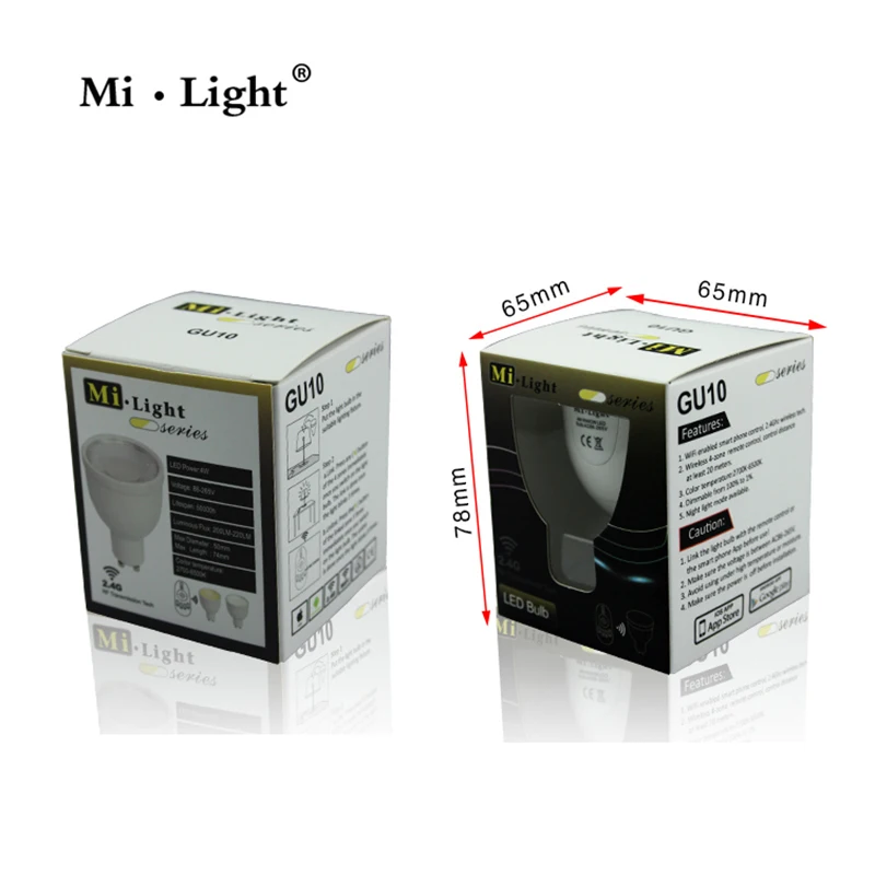 Mi light WIFI GU10 двойной белый Диммируемый 2 4G Светодиодный точечный светильник 220 В 5 Вт