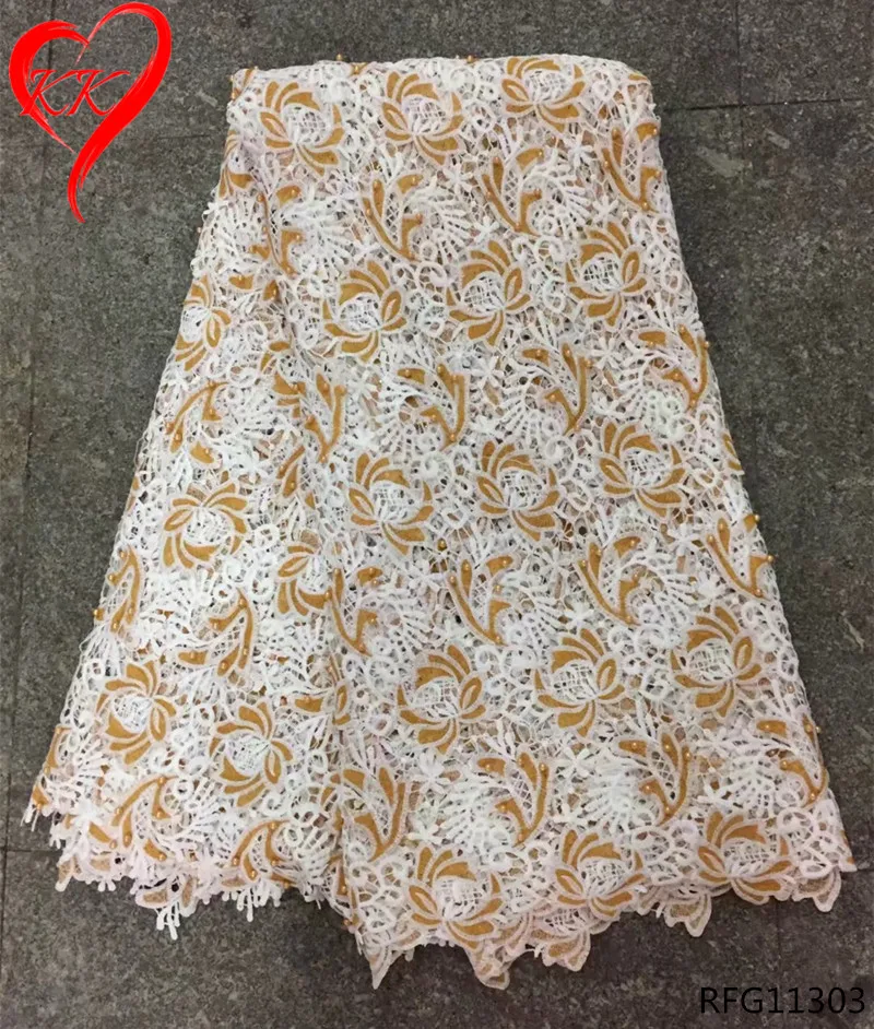 RFG113 KK Guipure cord lace fabric high quality African for dress 5 yards Nigerian mesh fabrics wholesale 2017 | Дом и сад