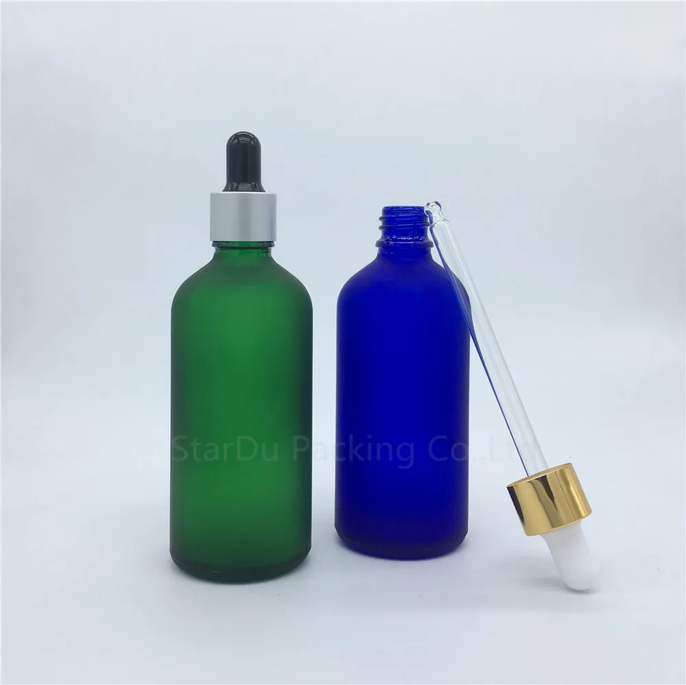 Travel Bottle 240pcs 100ml Amber Green Blue Transparent Frosted Glass Essential Oil bottle 100cc Perfume Dropper | Красота и здоровье