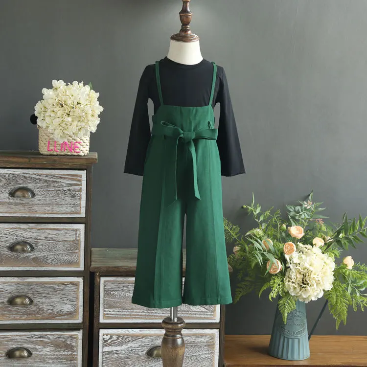 Костюм с широкими штанами для девочек осень 2017 новые штаны высокой талией в