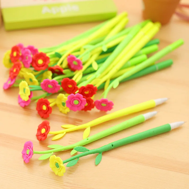 

5 Pcs/Lot Cute Lovely Flower-Shaped Ballpoint Pen for School Stationery & Office Supply