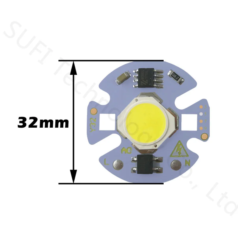 Интеллектуальный IC Светодиодный Интегрированный светильник COB 3 Вт 5 7 9 белый