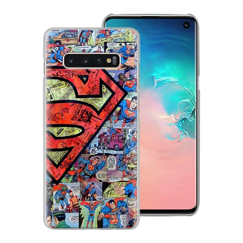 Значок "Супермен" с логотипом чехол для телефона для samsung Galaxy S10e S10 плюс S7 S8 S9 Plus, Note 8, 9, 10, плюс S10 5G M20 M30 жесткий чехол Coque