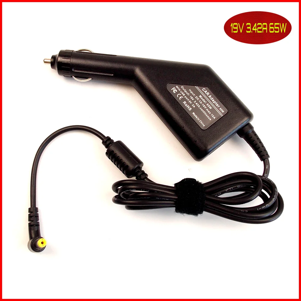 Laptop DC Power Car Adapter Charger 19V 3.42A + USB Port for Acer Aspire 9110 9112 9114 9103 5633 5634 5650 5670 5672 |