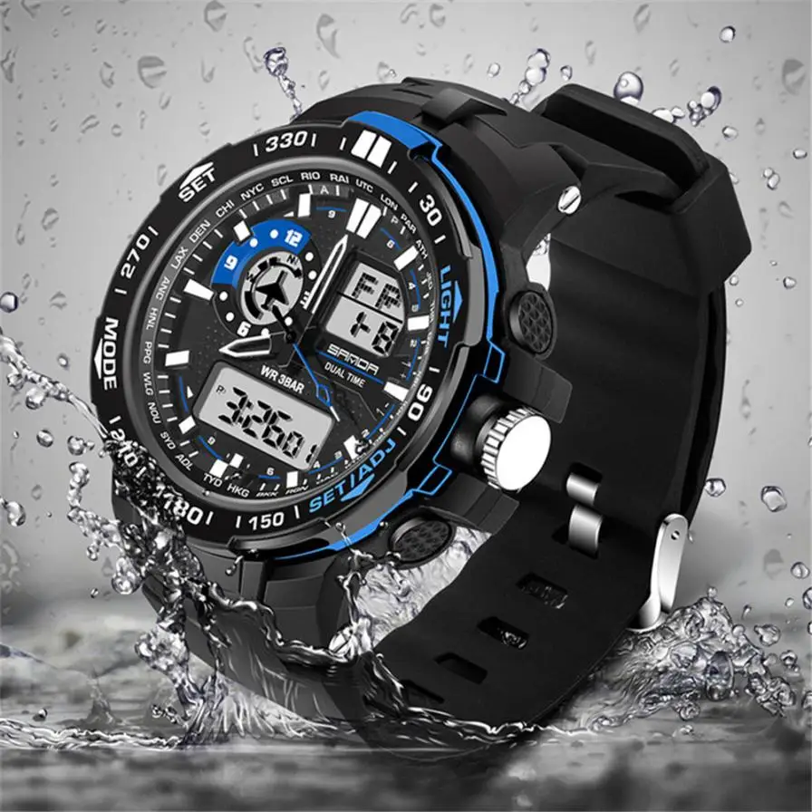 Sport Watch Luxury Double Display Cold Light Electronic Waterproof Mens 10.12 | Украшения и аксессуары