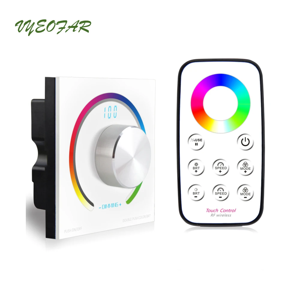 Новая светодиодная RGB Управление AC/DC 12V 24V Вход 4A 144W Выход 3 канала поворотная ручка