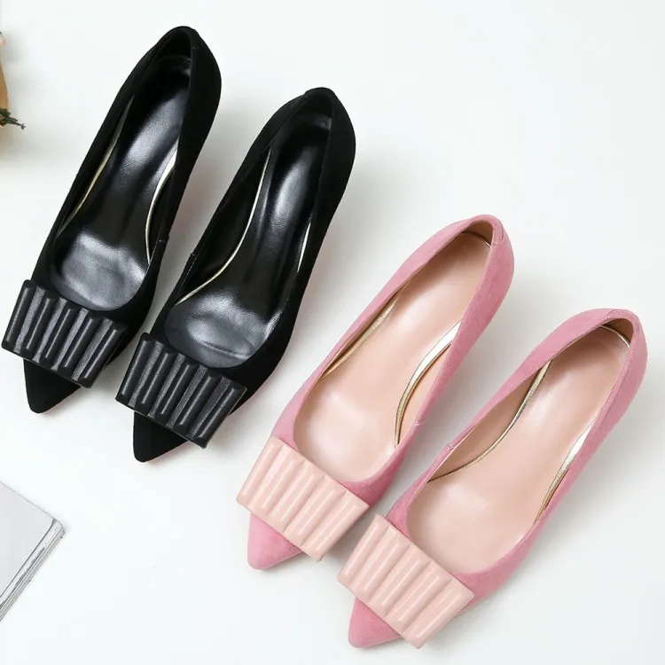 Женщины Насосы Продвижение Каблуки 2017 Новые Туфли Весной И Осенью Чистый Лук