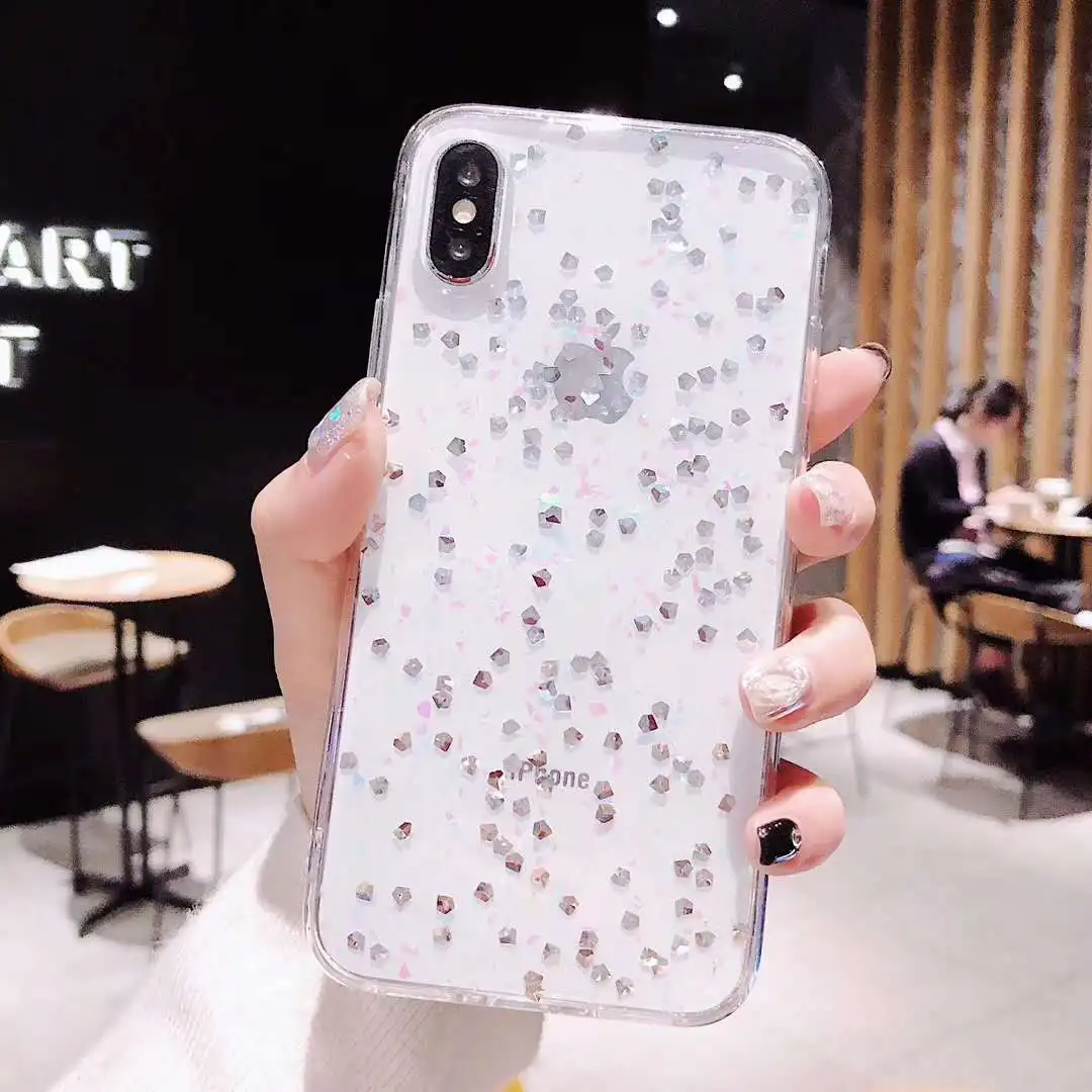Case for iphone XS MAX Cover Luxury Diamond Texture Glitter TPU Soft Back Full XR 6 6s 7 8 Plus Phone Cases |