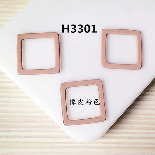 square pink Красочные круглые треугольные квадратные полые металлические фурнитура для изготовления ювелирных изделий Diy серьги ручной работы аксессуары материалы - Цвет: square pink