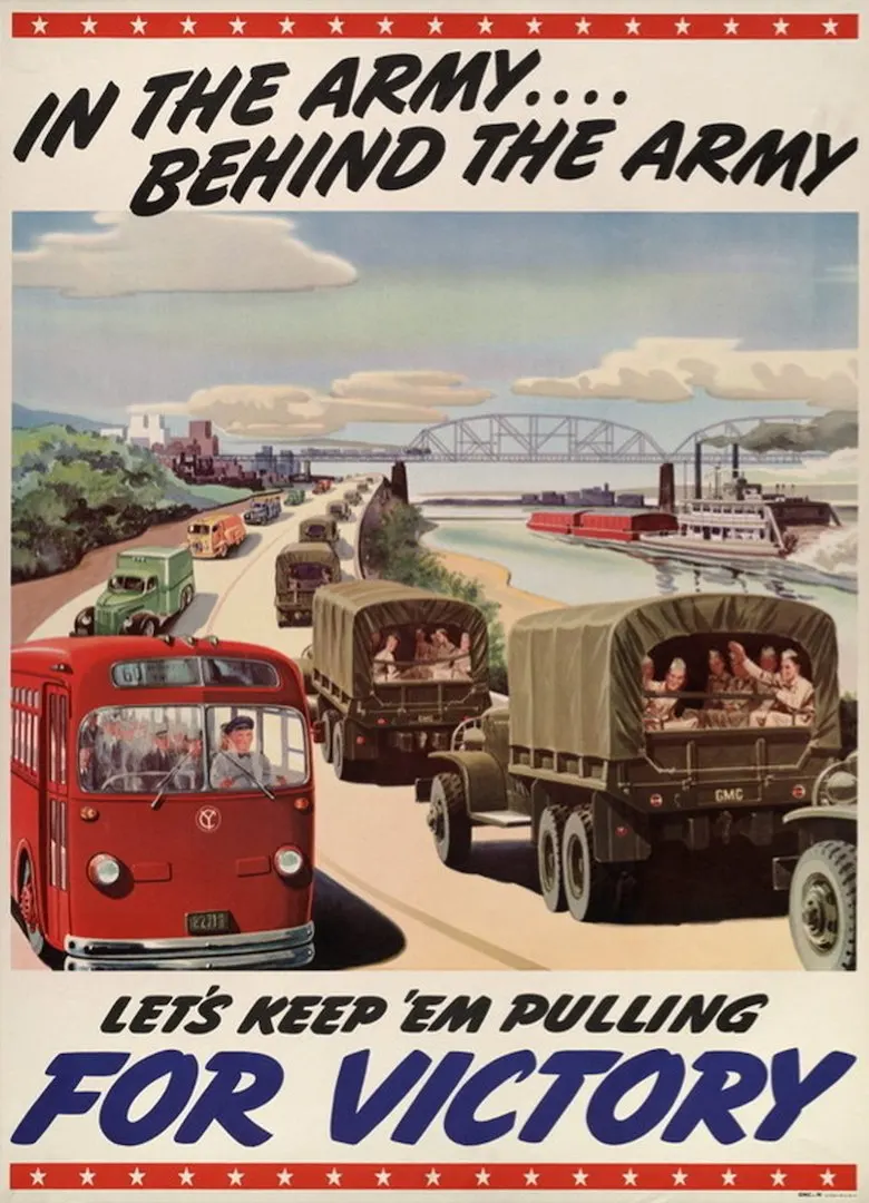 Винтажный пропагандистский постер в армии США WW2 за армией классические холщовые