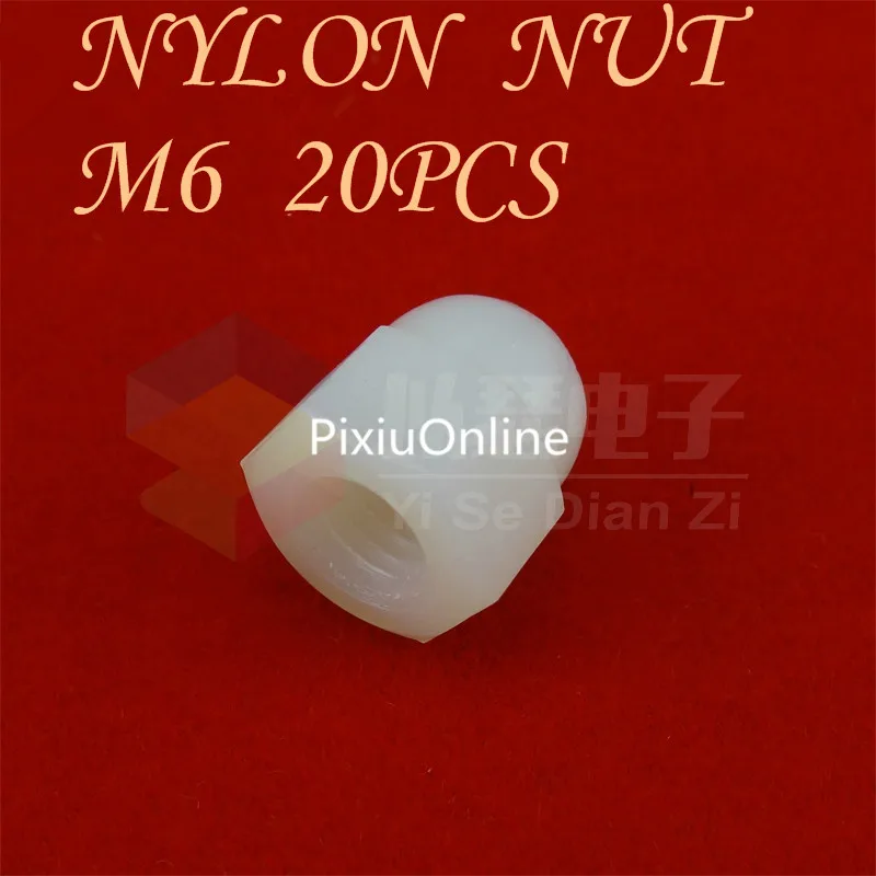 

20PCS YT462 Nut M6 Nylon Cap Nut Plastic Cap Nuts Free Shipping