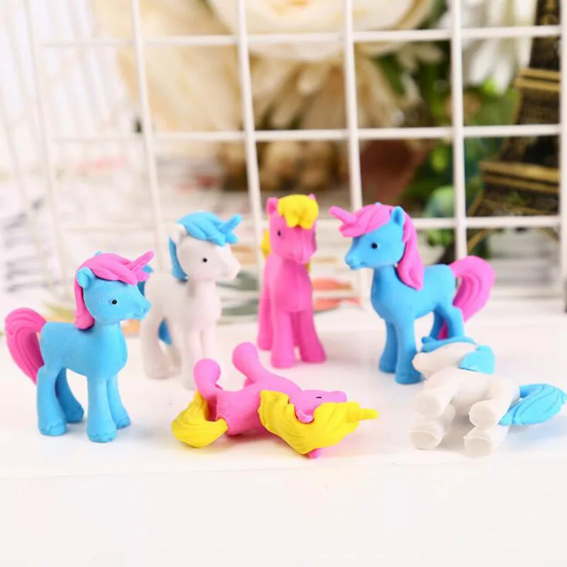 1 шт. Kawaii Единорог ластик в форме пони из мультфильма милый карандашный