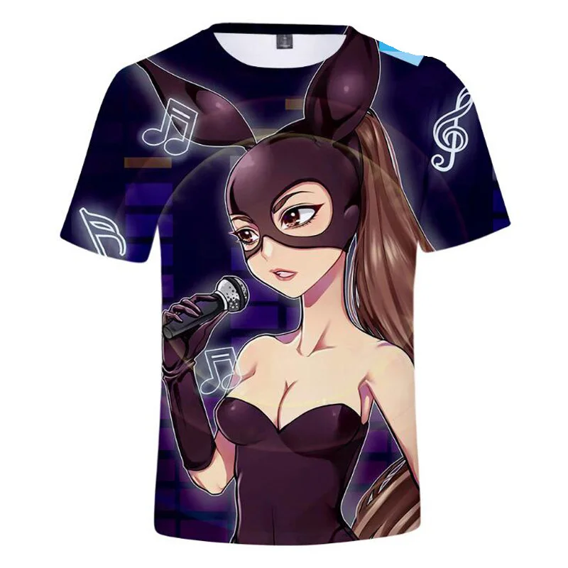 

Футболки с 3D-принтом подсластителя Ариана Гранде, футболки с коротким рукавом в стиле хип-хоп для мужчин и женщин, женская футболка