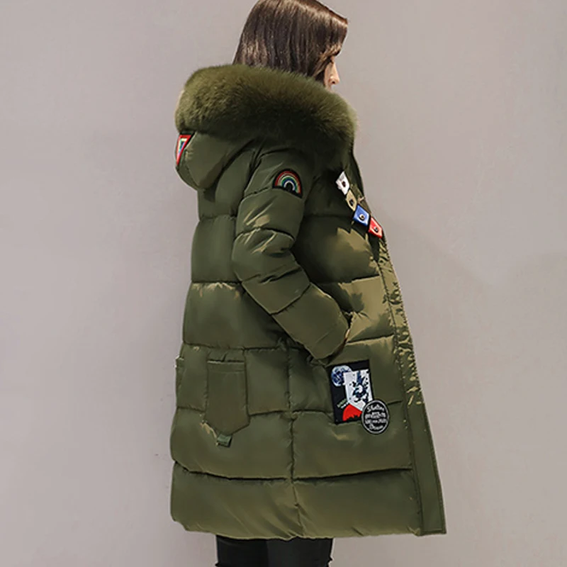 APOENG зимняя женская одежда длинные Сельма Куртки Хлопок 2019 Новый более плотная