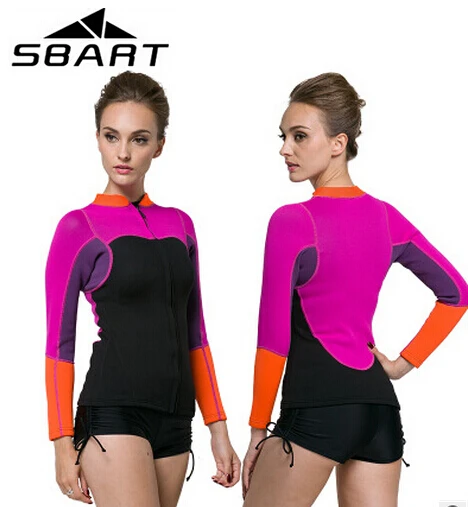 SBART 2017 неопрен 2 мм гидрокостюм женская рубашка для плавания с длинным рукавом