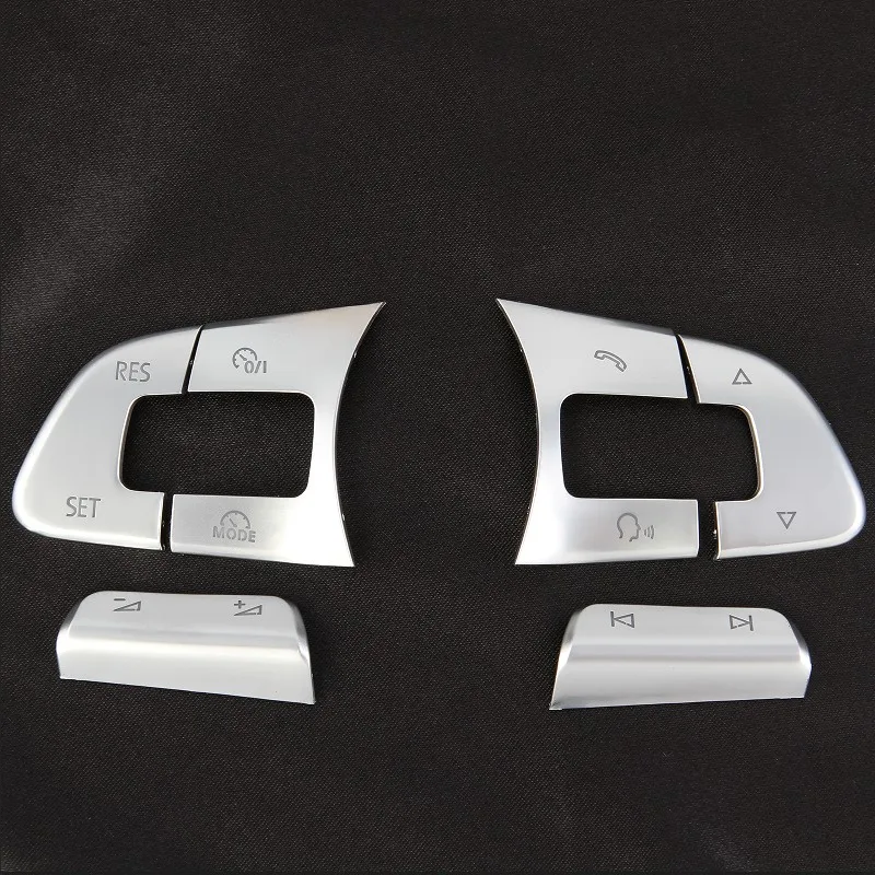 6pcs Chrome Car Steering Wheel Button Knob Trim Cover ABS Sticker For Some Volkswagen VW Passat B7 B8 JETTA Tiguan CC GOLF MK7 | Автомобили