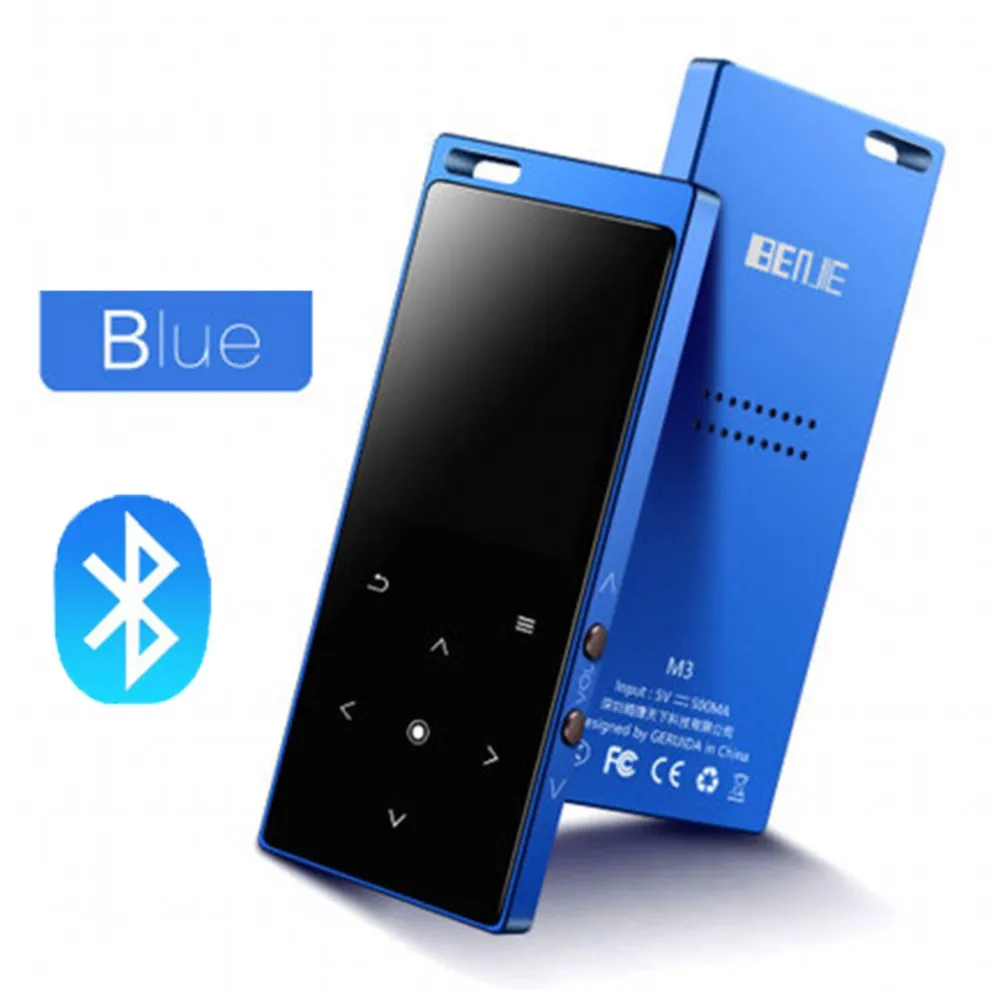 Blue with Bluetooth Benjie M3 Bluetooth MP3 плеер портативный аудио 8 Гб со встроенным динамиком музыкальный плеер рекордер fm-радио Поддержка TF карты - Цвет: Blue with Bluetooth