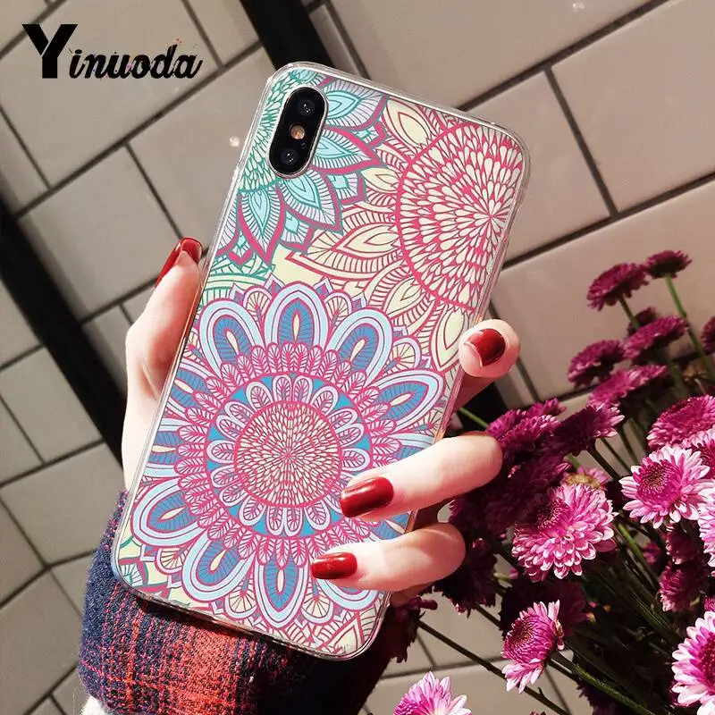 Чехол для телефона с изображением мандалы iphone 136S 6plus 7 7plus 8 8Plus X Xs MAX 5 5S XR 10 11 11pro 11promax