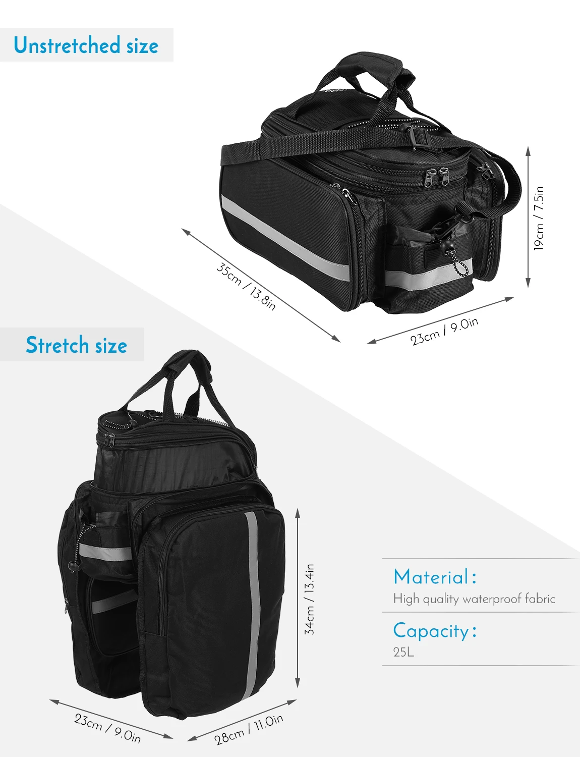 Сумка на заднее сиденье велосипеда 13 л|Сумки и корзины для велосипеда| |