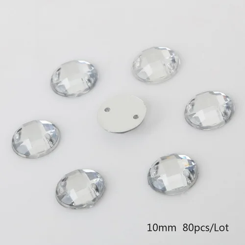 10mm clear Стразы с круглой сеткой, кристалл, камень, пришивные стразы, 2 отверстия, акриловые украшения для украшения одежды, сделай сам, 8-10-12-14-16-18-20mm - Цвет: 10mm clear