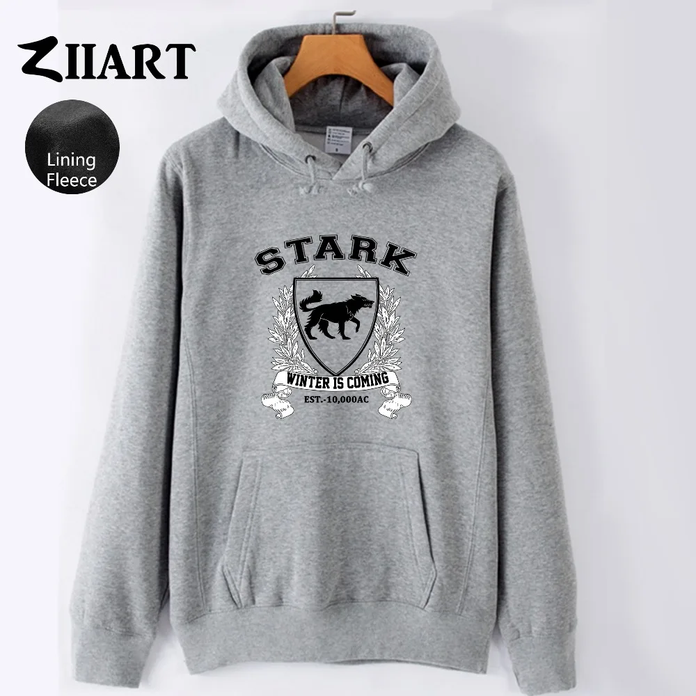 stark winter is coming dire wolf EST. Gothic Boys Man fleece Hoodie couple clothes ZIIART | Мужская одежда