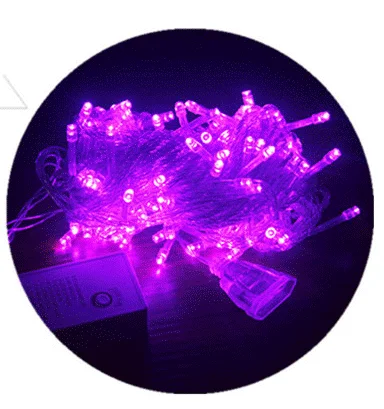 purple Светодиодный светильник-гирлянда 220 В, 10 м, 20 м, 30 м, 50 м, на День святого Валентина, Рождество, свадьбу, вечеринку, уличная декоративная подсветка, цепочка - Испускаемый цвет: purple