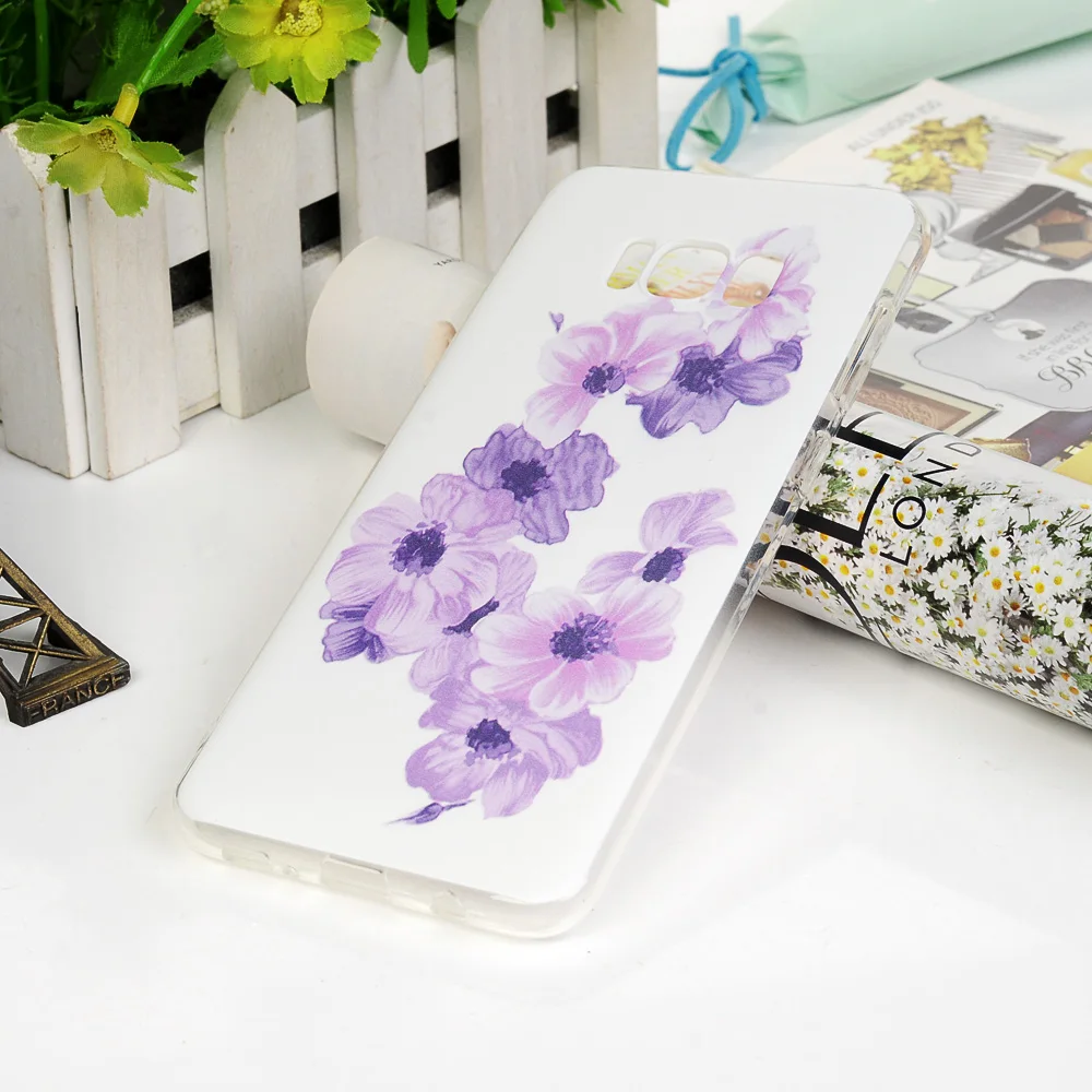 Прекрасные расписные мягкий чехол TPU для Капа samsung Galaxy S8 plus Симпатичные