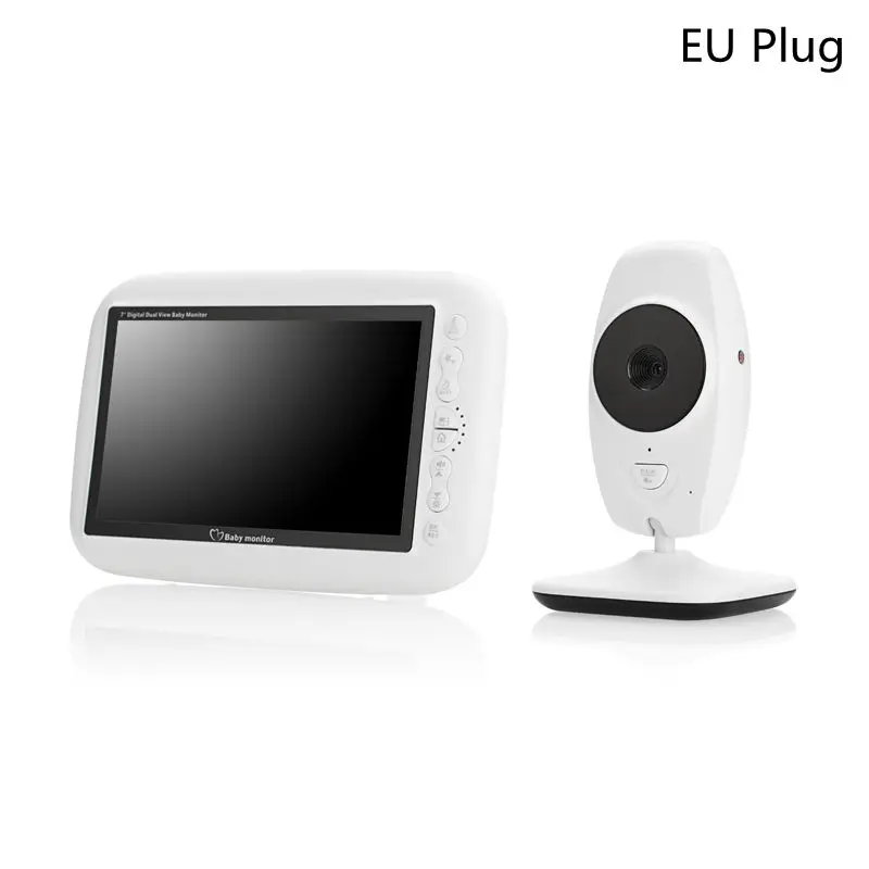 EU Plug 7,0 дюймов детская камера монитор ночного видения 4 колыбельных монитор температуры Babyphone видео детский спящий монитор - Цвет: EU Plug