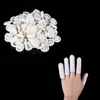 100pcsbag white nail art manicure perdicure latex rubber finger cots protector gloves tools