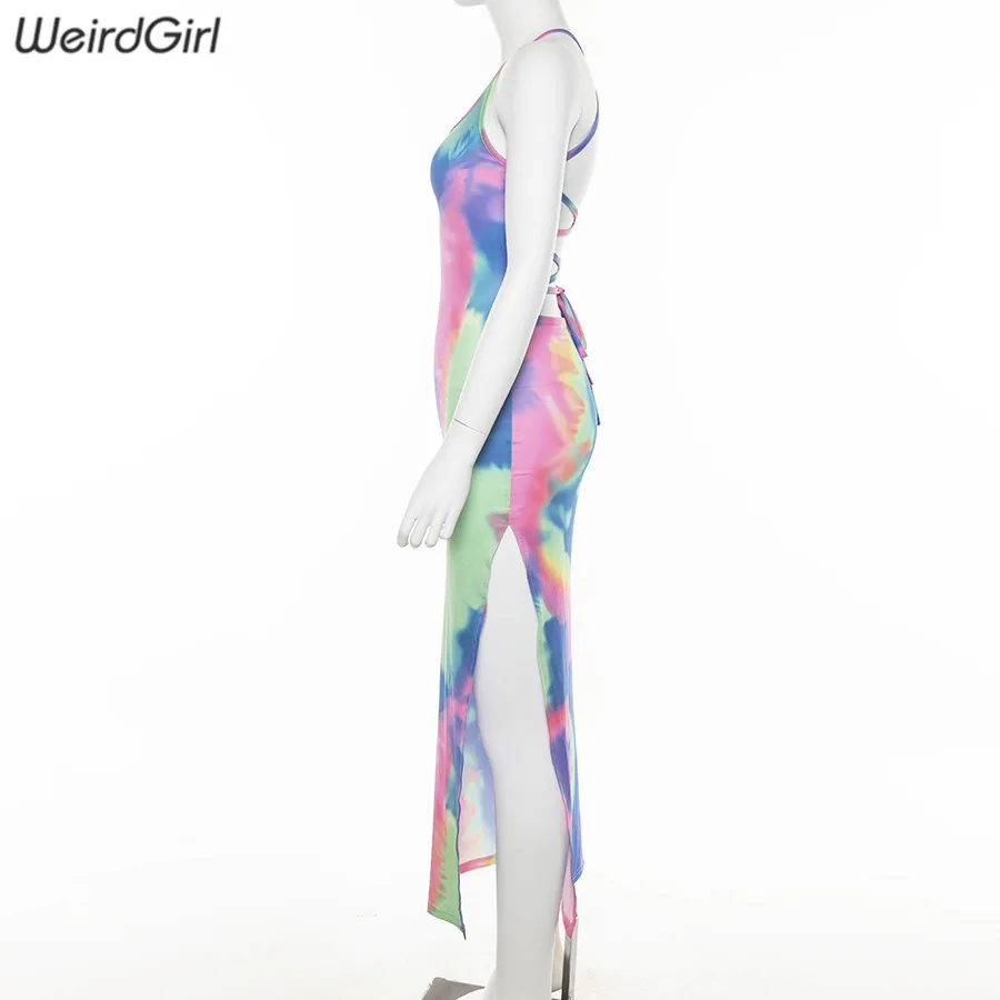 Weirdgirl/женское сексуальное элегантное платье-клеш с открытой спиной; разноцветная весенне-летняя праздничная одежда; длина по щиколотку; Новое поступление года