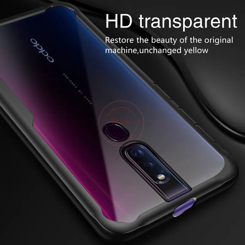 Чехол для телефона Rzants для OPPO F11 Pro, прозрачный жесткий чехол для ПК+ мягкий край, противоударный тонкий чехол для OPPO F11 Pro