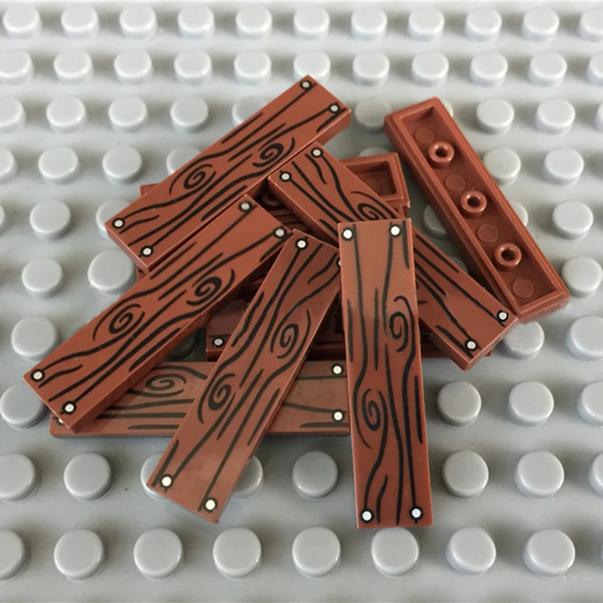 100 строительные блоки для стен с рисунком под дерево плитка 1x4 аксессуары MOC