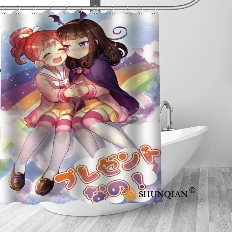 

High Quality Custom Pripara Shower Curtain Polyester Fabric Bath Curtain Hooks Mildew Resistant 1PC Custom