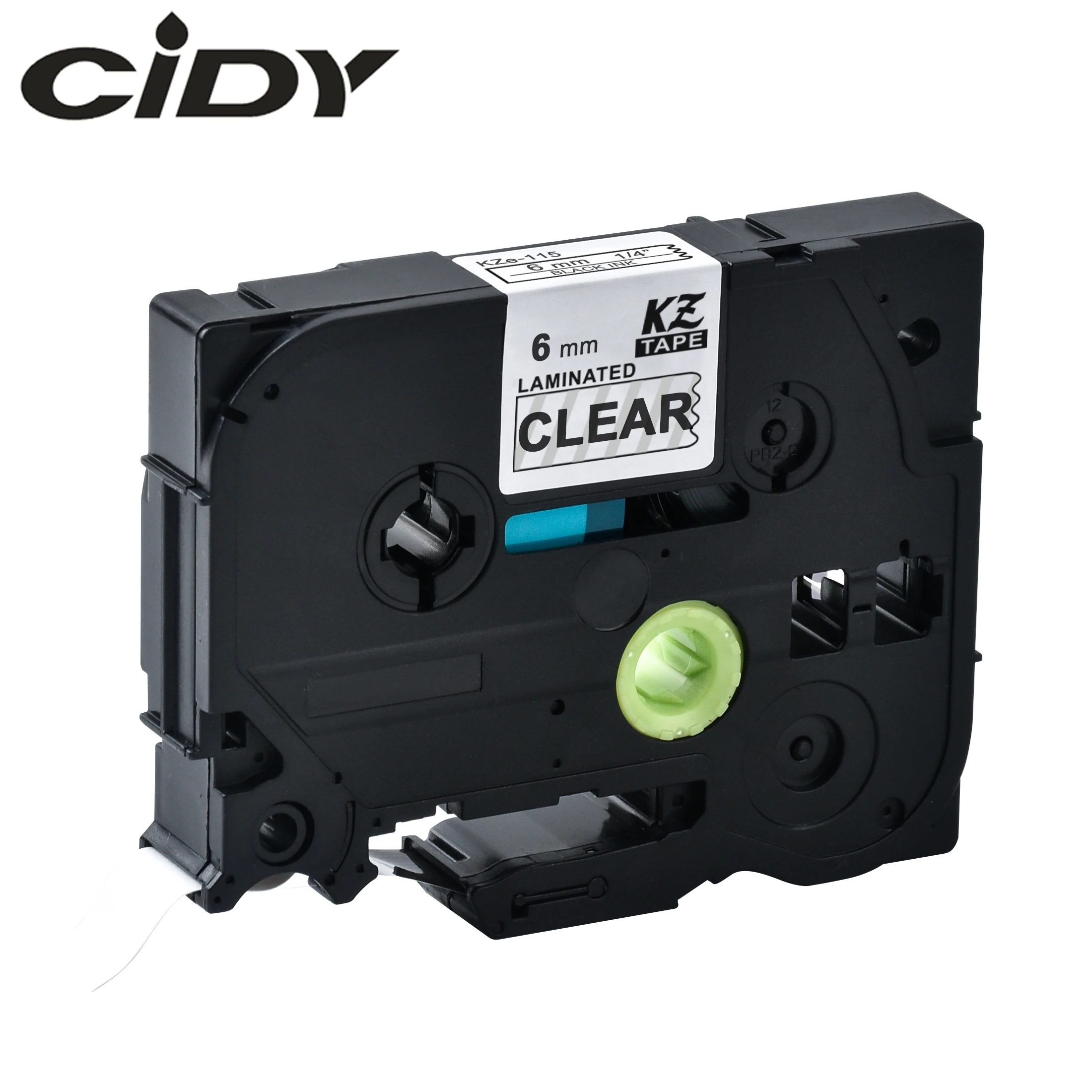 

CIDY Tze 115 Tz115 white on clear Laminated Compatible P touch 6mm tze-115 tz-115 tze115 Label Tape Cassette Cartridge