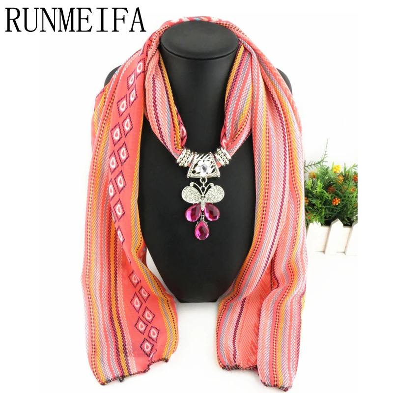 Женский шарф RUNMEIFA длинный с геометрическим принтом в виде бабочки на все сезоны