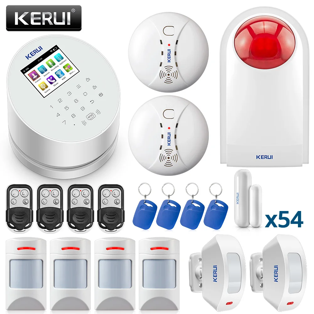 KERUI Смарт W2 wifi gsm pstn охранной сигнализации Системы с 54 ps двери Сенсор|Комплекты для