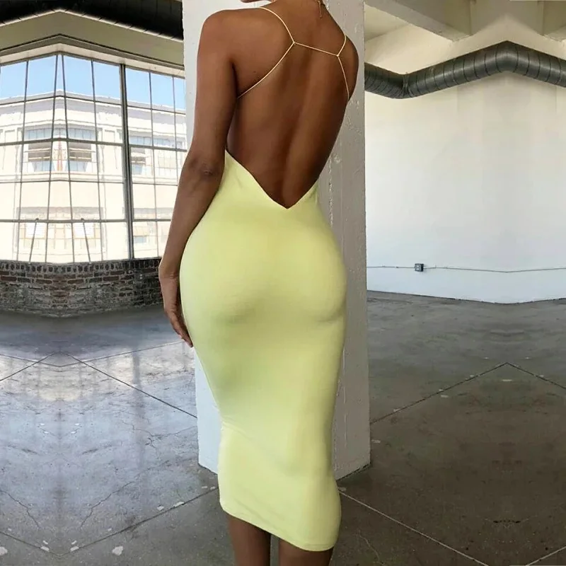 Женское вечернее платье с открытой спиной 2 слоя длинное летнее средней длины