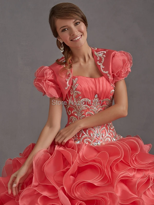 Embroidered beaded customize free shipping long girls cheap puffy ruffled royal blue prom dress with short sleeve P1065 | Свадьбы и