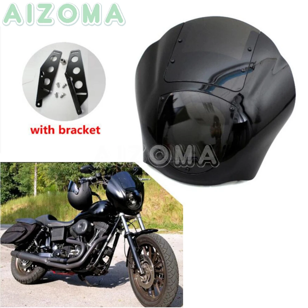 Дымовая передняя фара мотоцикла для Harley Dyna Low Rider Super Wide Glide 1986- Sportster XL 1200 883 Iron