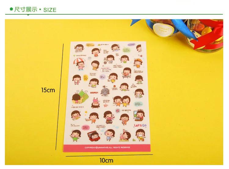 6Sheets / pack Cute Lovely Momoi Girls Book Diary Stickers Scrapbooking Stationery Sticker E0337 | Канцтовары для офиса и дома