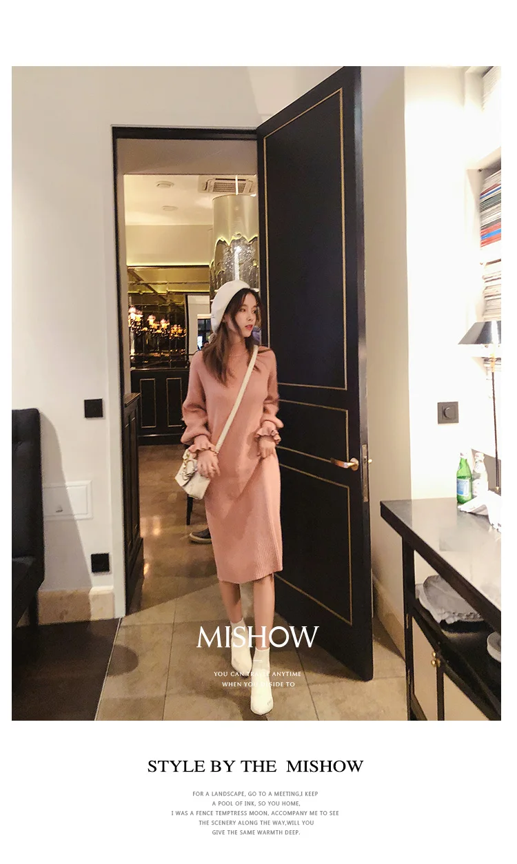 Mishow Трикотажные платья демисезонное платье-джемпер MX18D5713