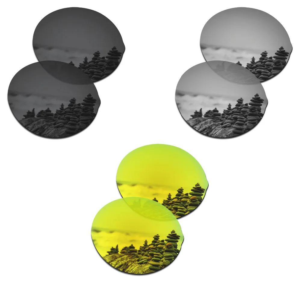 

SmartVLT 3 Pairs Polarized Sunglasses Replacement Lenses for Oakley Madman Stealth Black and Silver Titanium and 24K Gold