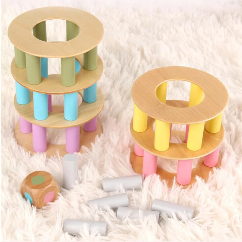 Деревянные блоки игрушки Пизанская башня игра игрушка семейная вечеринка