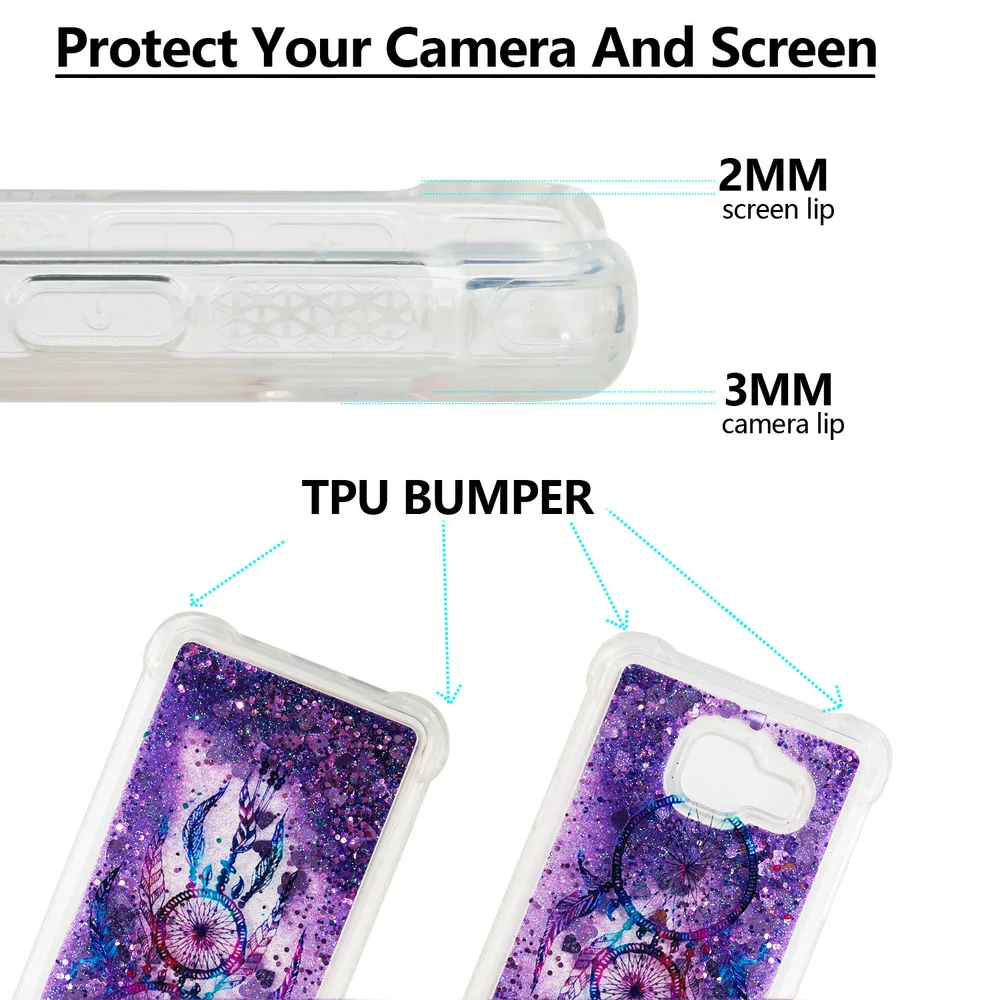 Шикарный чехол для Samsung Galaxy A3 2016 блестящий со звездочками динамическая жидкость